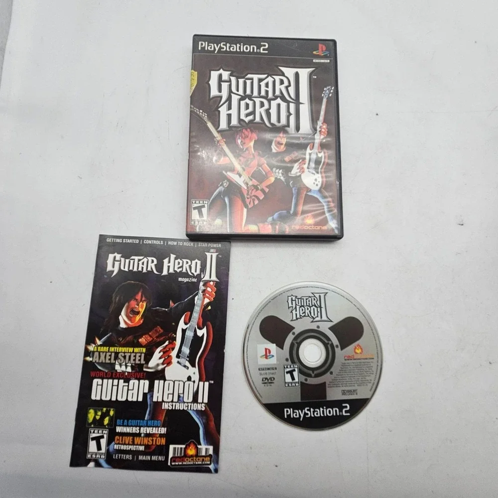 Guitar Hero II PlayStation 2 PS2 Complete Game Case Manual Disc Music RedOctane